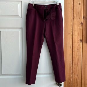 White House Black Market Ladies dress pants. burgundy  like new 28 in inseam